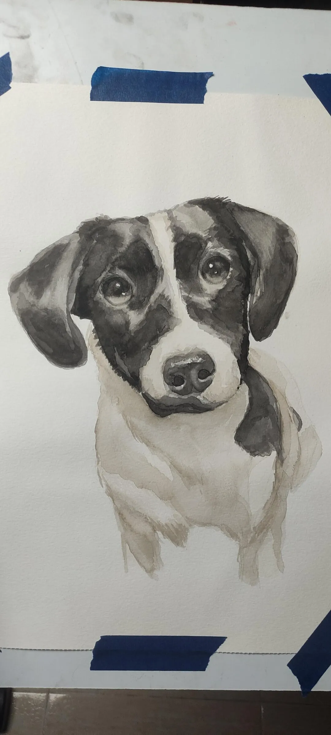 Retrato personalizado de Lía pintado en acuarela