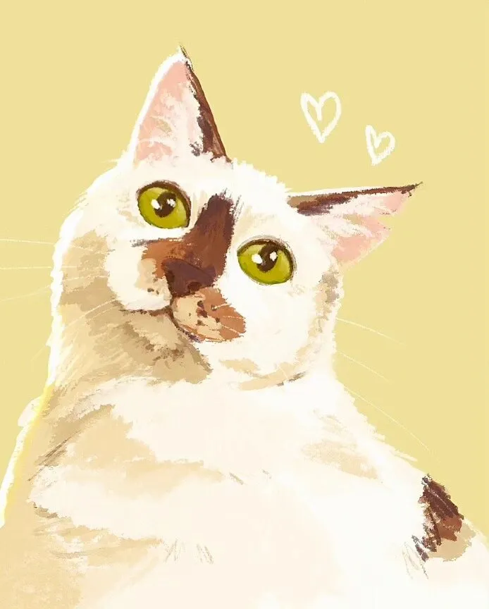 Retrato de un gato en acuarela pintado a mano por Andrea